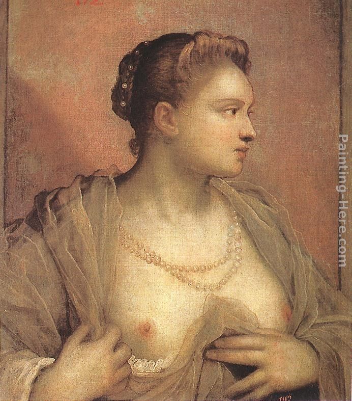 Jacopo Robusti Tintoretto Portrait of a Woman Revealing her Breasts